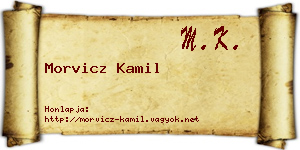 Morvicz Kamil névjegykártya